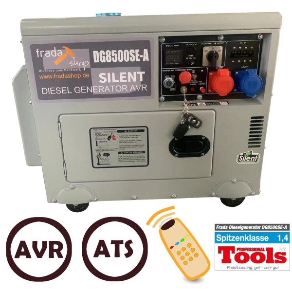 Silent Diesel Generator AVR/ATS/FB 7kVA Notstromaggregat